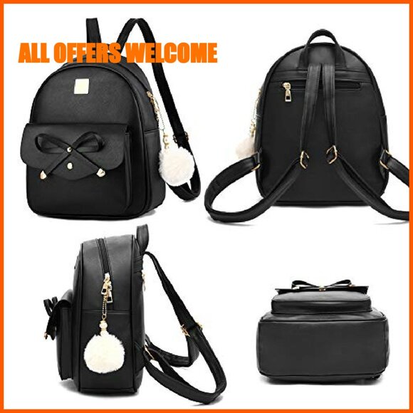 PU Leather Backpack with Adjustable Straps, 10x4x12 Inches, Multiple Pockets - Picture 3 of 8